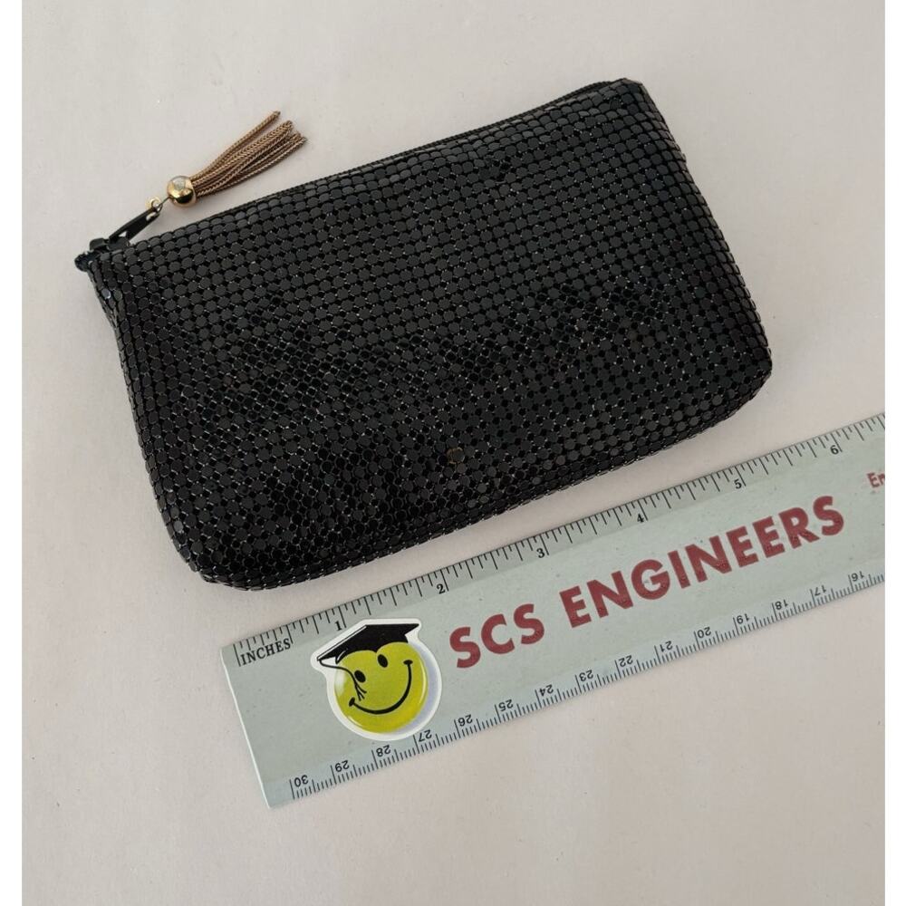 Black Vintage Metal Mesh Zip Small Coin Purse - Picture 5 of 6